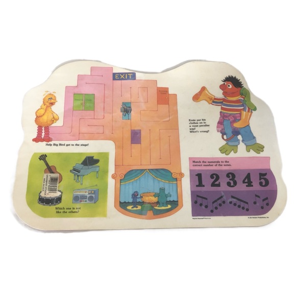 🆓 - 🥀 Donating Soon 🥀 - (1982) Sesame Street Placemat - Free With Purchase - Picture 3 of 11